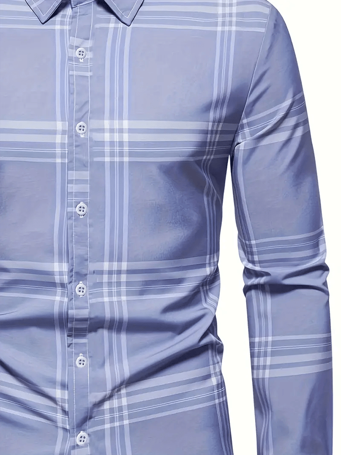 Camisa a cuadros ejecutivo casual para hombre