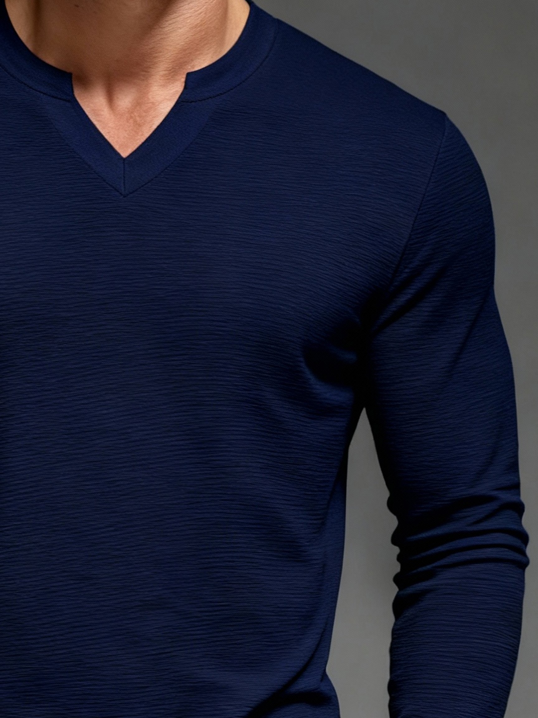 Camiseta Basic clásico de manga larga para hombre
