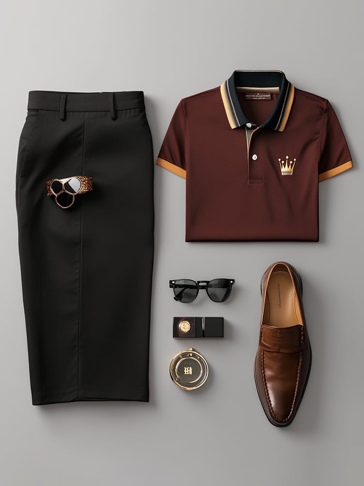 Camisa polo ejecutivo casual Button de manga corta para hombre
