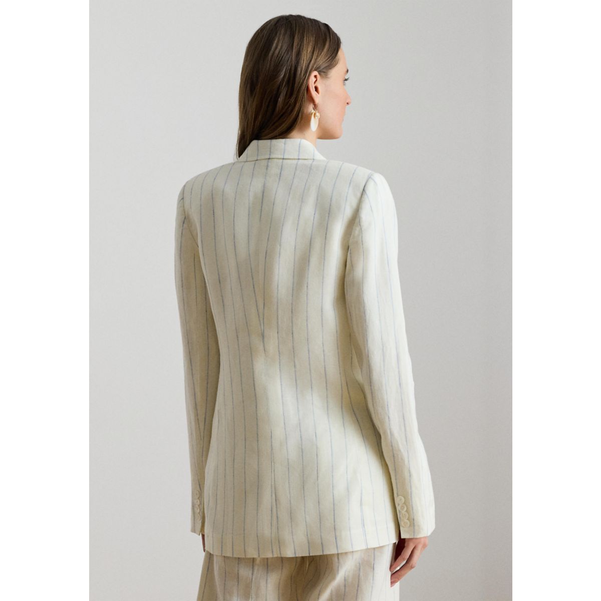 Women's Striped Linen Twill Blazer - 2