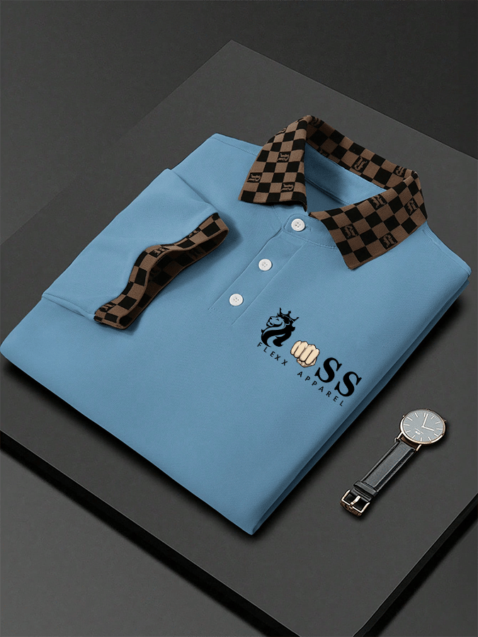 Camisa polo Letter estampado casual para hombre