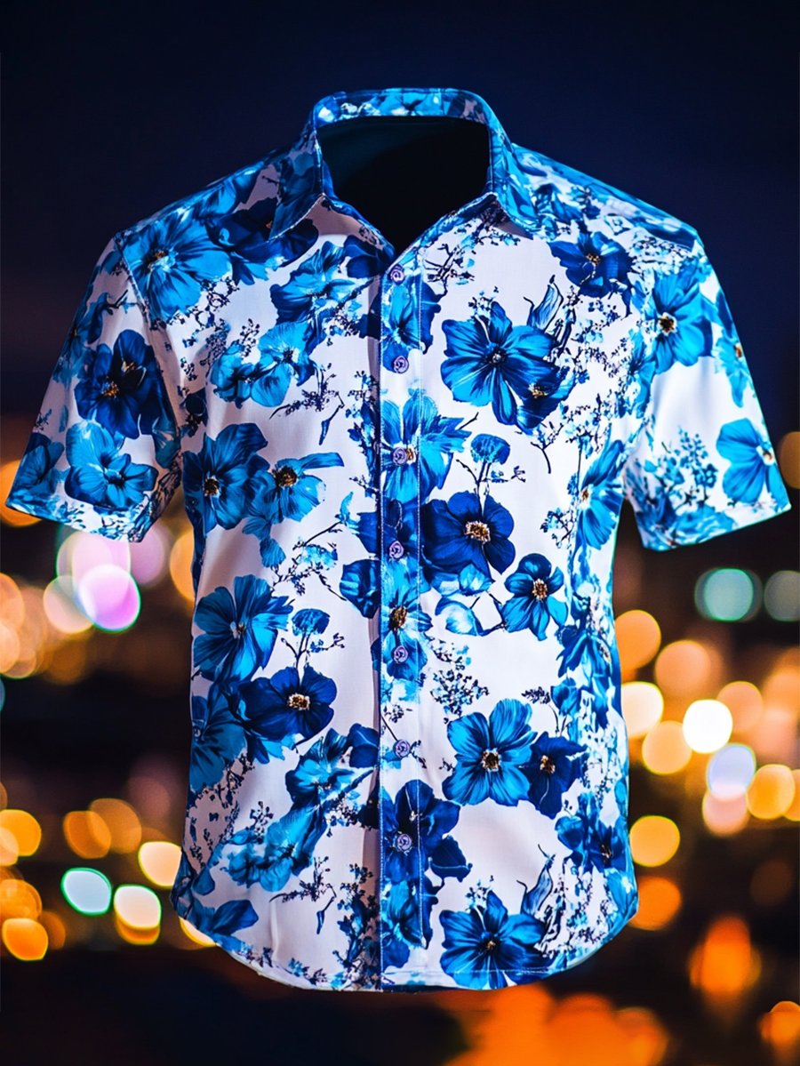 Camisa Resort casual floral Art de manga corta para hombre