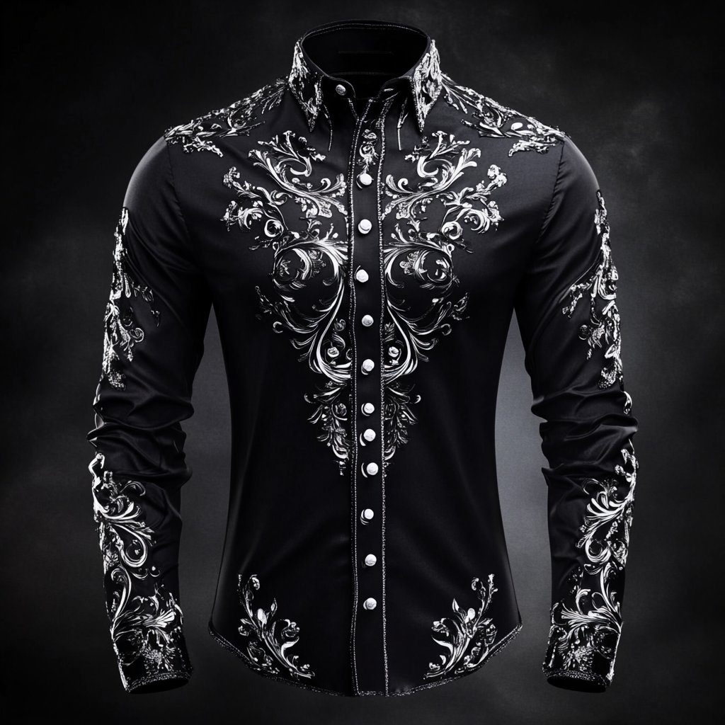 Camisa vintage Art Skull para hombre
