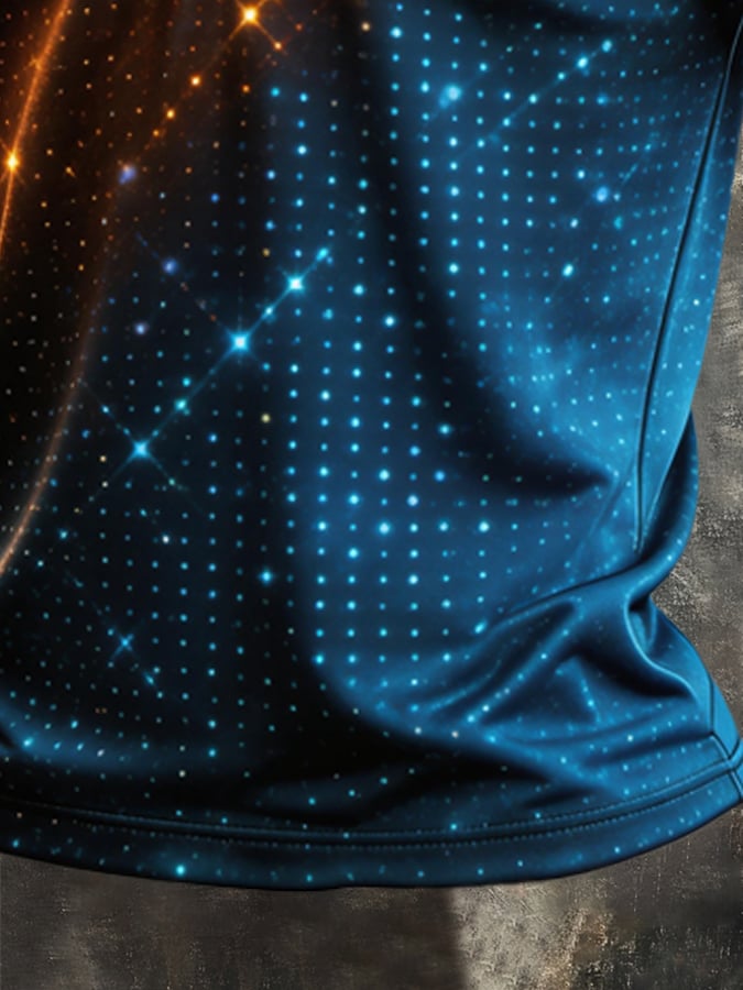 Camiseta retro Color-Block con cierre para hombre