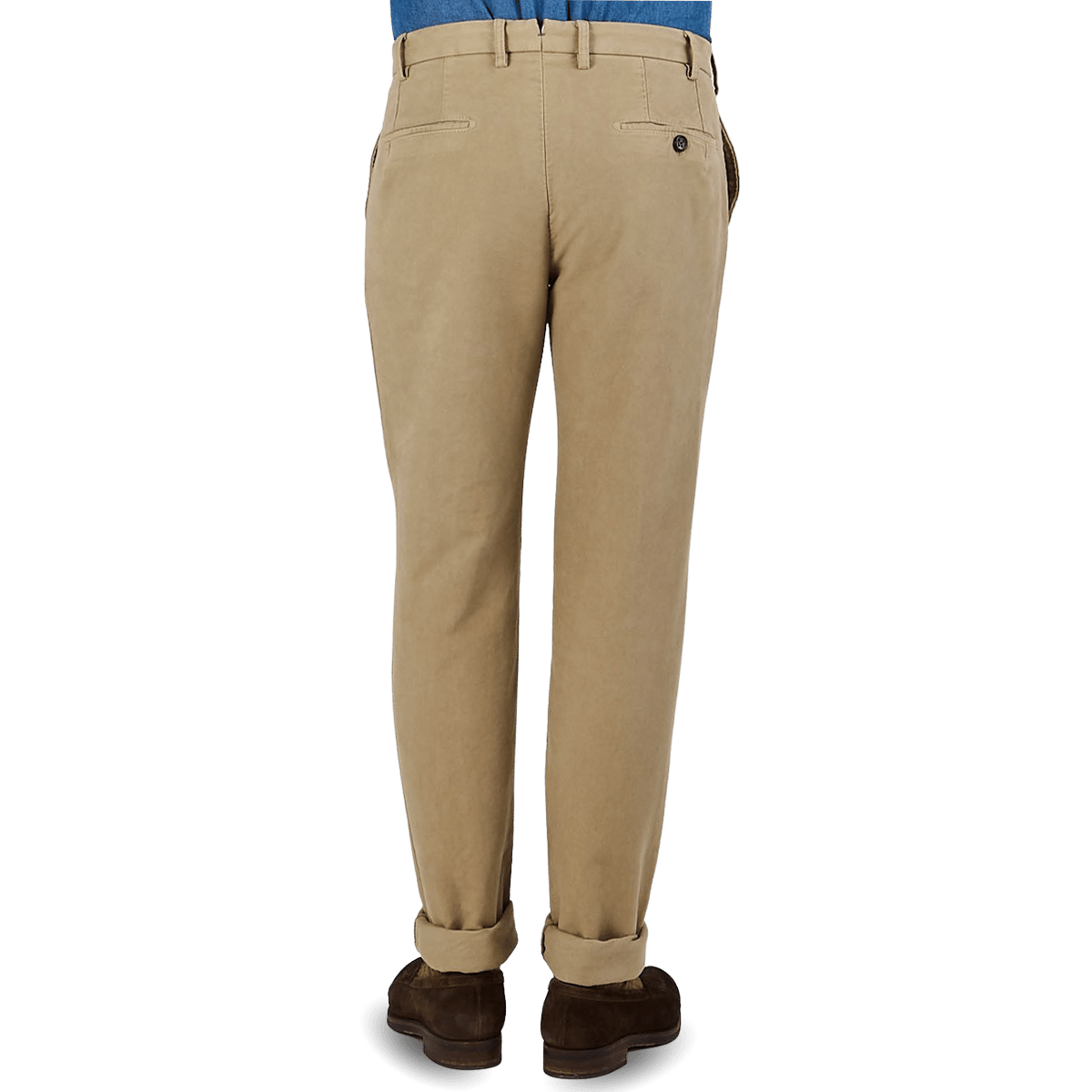 Beige Washed Moleskin de algodón Trousers