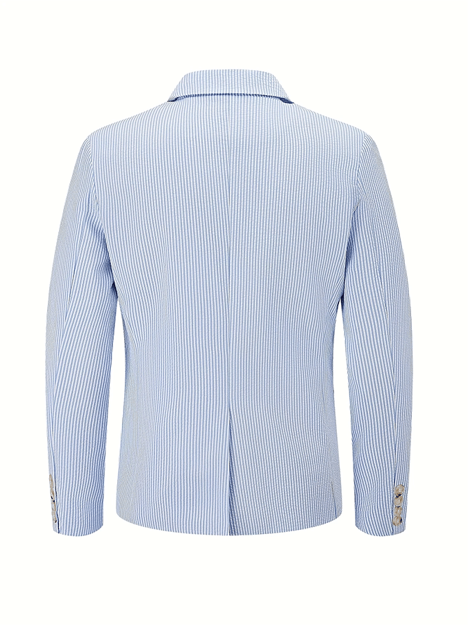 De modaable rayas Design Single-Breasted bolsillo Design casual Suit para hombre