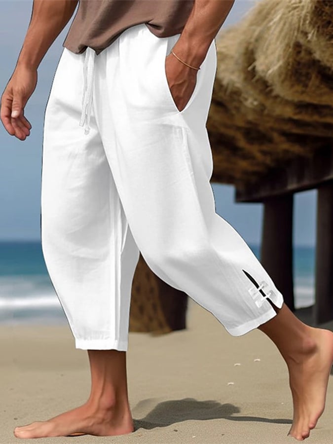 Pantalón de color sólido Resort casual para hombre