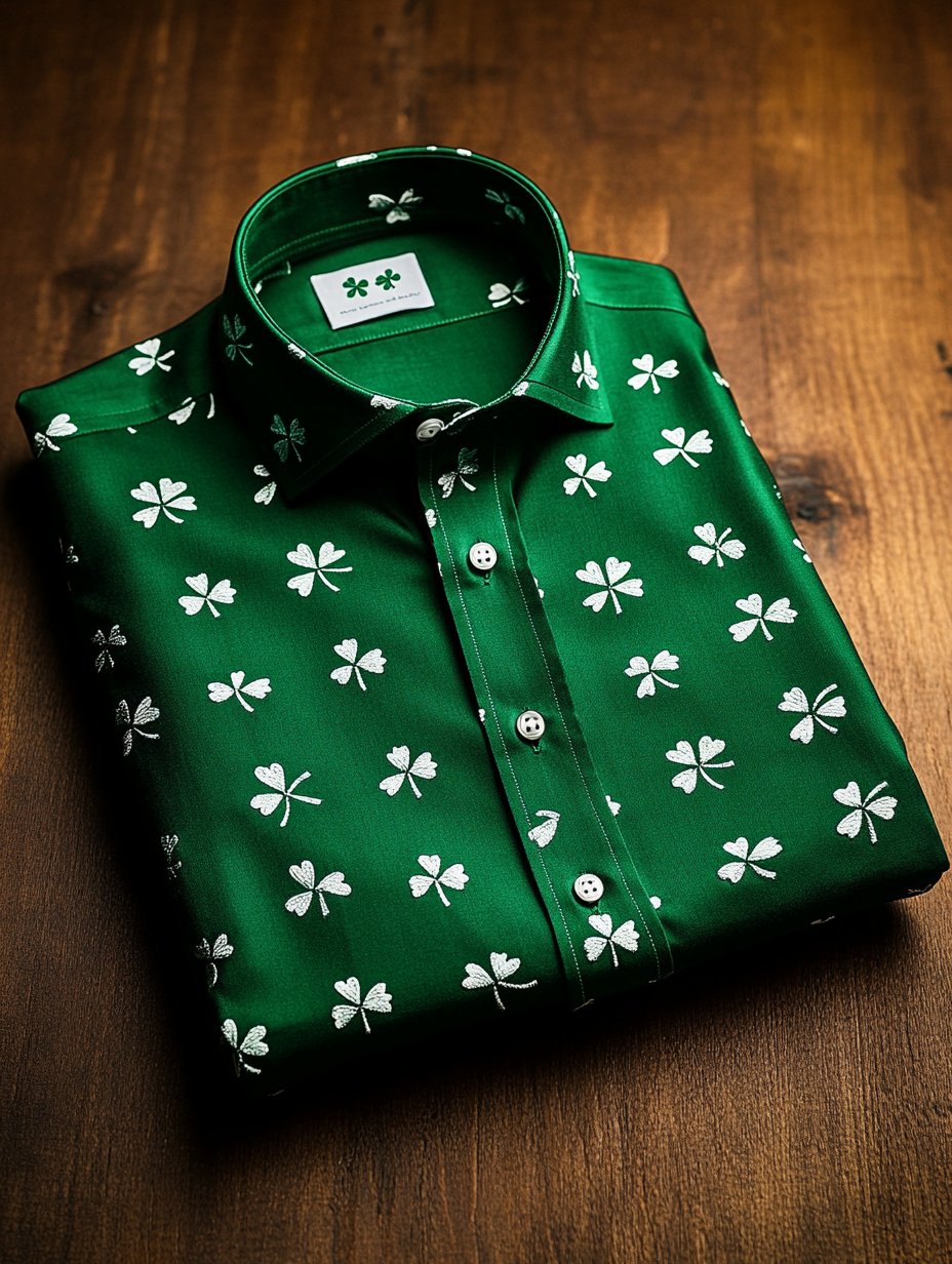 Camisa Trefoil Luxe de manga larga para hombre