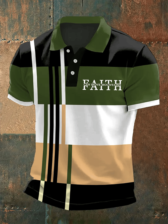 Camisa polo Faith estampado casual para hombre