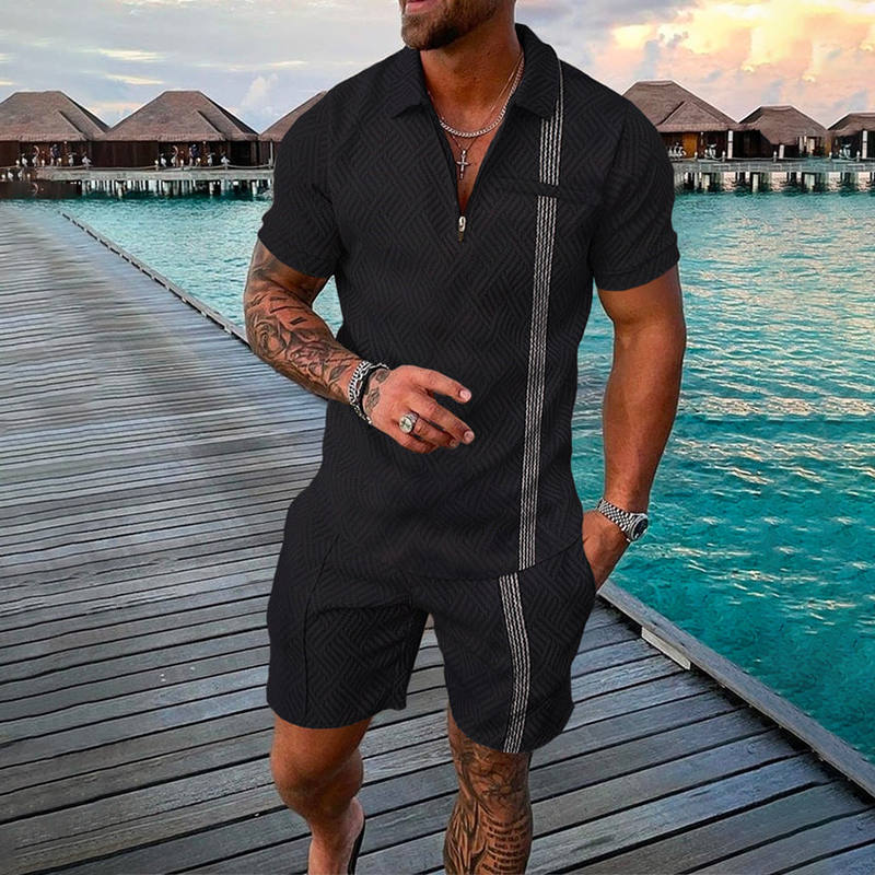 Camisa polo de moda de manga corta Set para hombre