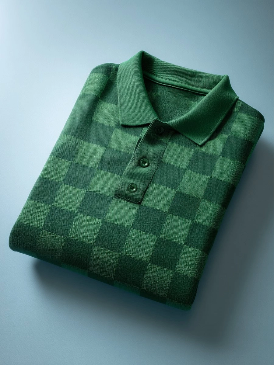 Camisa polo ejecutivo casual Button de manga corta para hombre