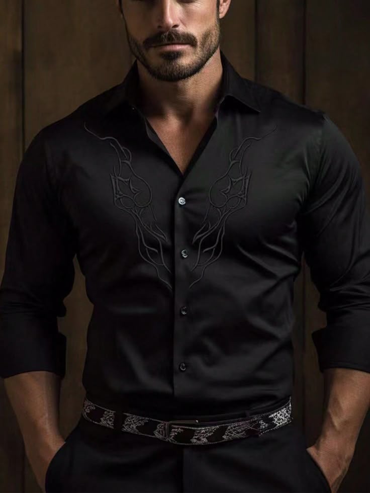 Camisa de lujo ejecutivo de manga larga para hombre