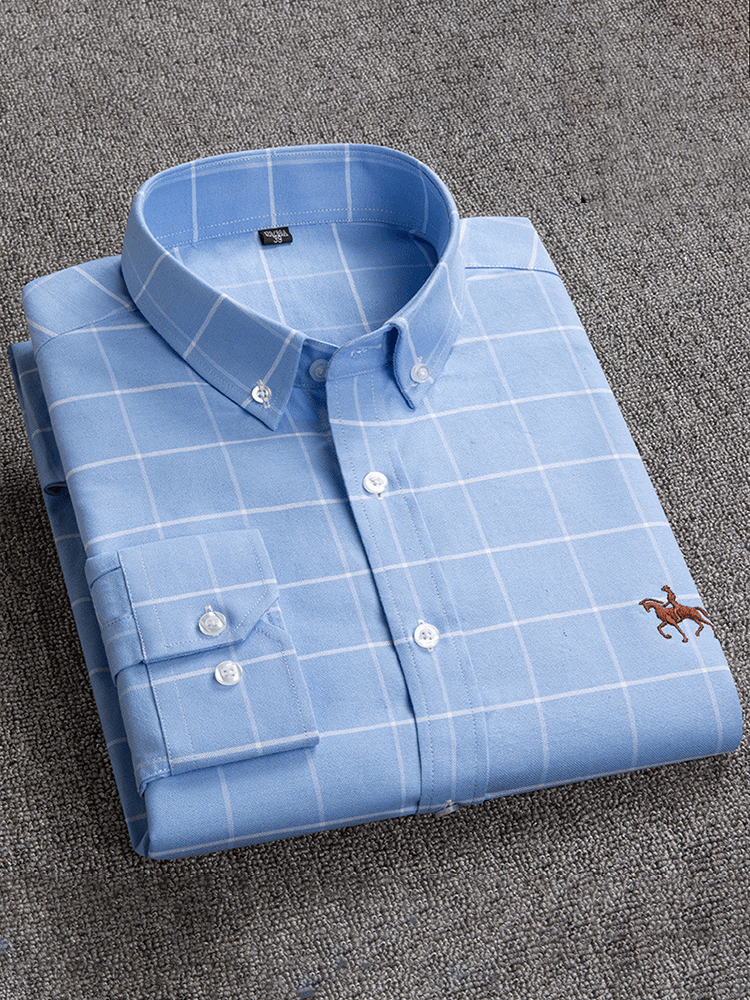 Camisa 100% de algodón ejecutivo de manga larga para hombre