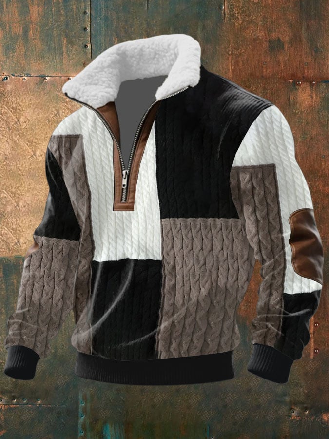Sudadera Cable texturizado estampado casual para hombre