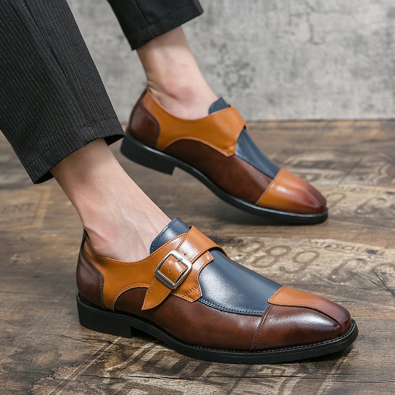 Zapatos Patchpara trabajo retro Punk casual Single Monk para hombre