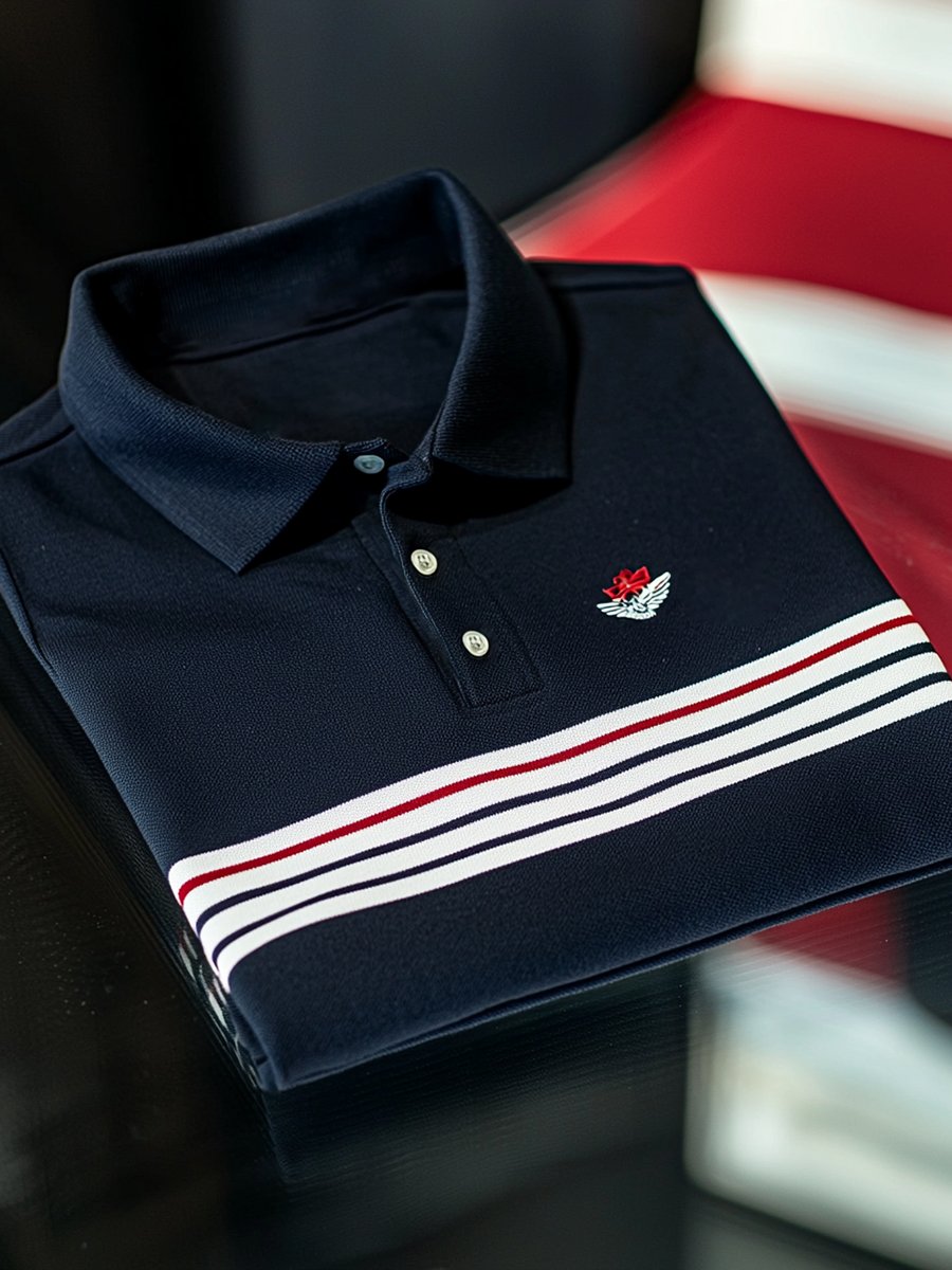 Camisa polo vintage ejecutivo de manga larga para hombre
