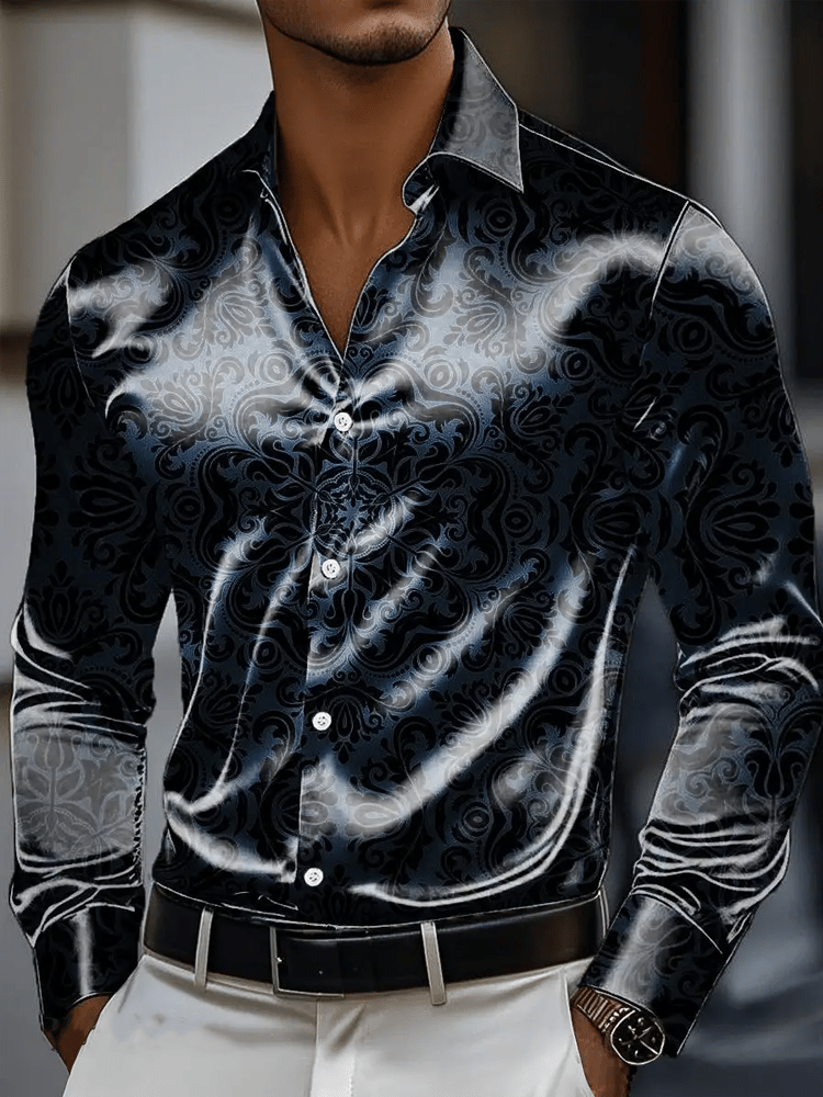 Camisa vintage de manga larga para hombre