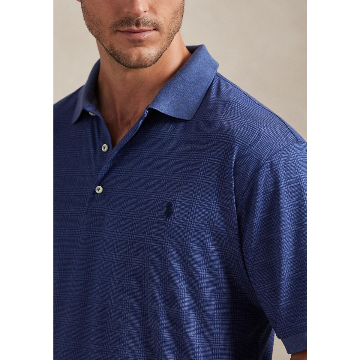 Big & Tall Glen Plaid Soft Cotton Polo Shirt - 3
