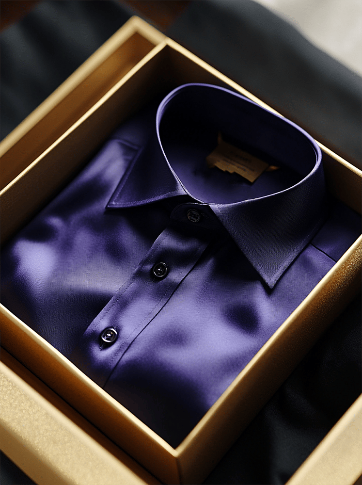Camisa satén Luxe de manga corta para hombre