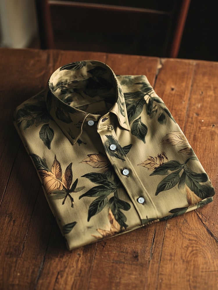 Camisa ejecutivo casual solapa de manga corta para hombre