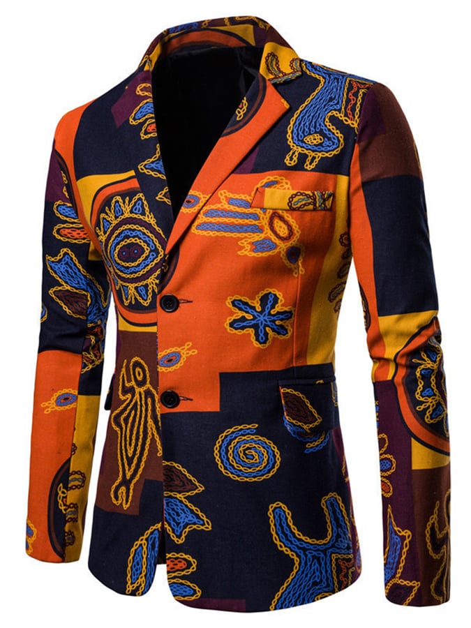 Saco Western Style estampado Patchpara trabajo Design de manga larga para hombre