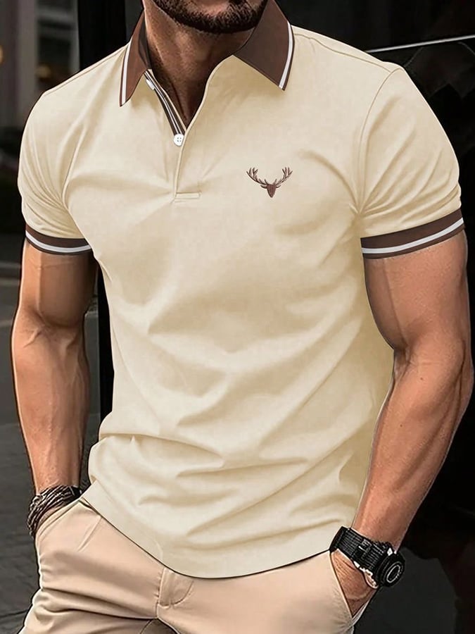 Camisa polo clásico ejecutivo casual color-matched para hombre