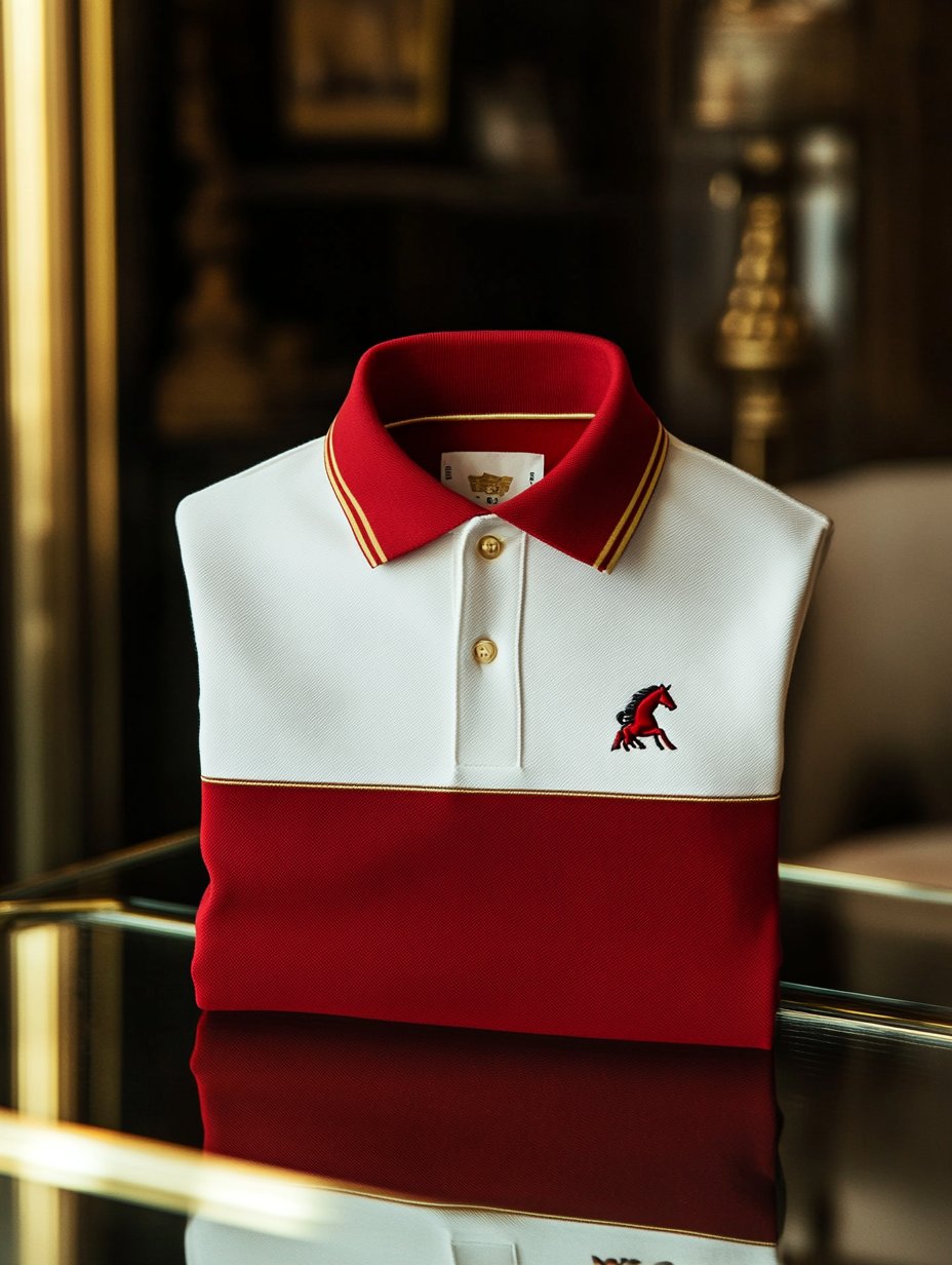 Camisa polo ejecutivo casual Horseback Rider con botones de manga corta para hombre