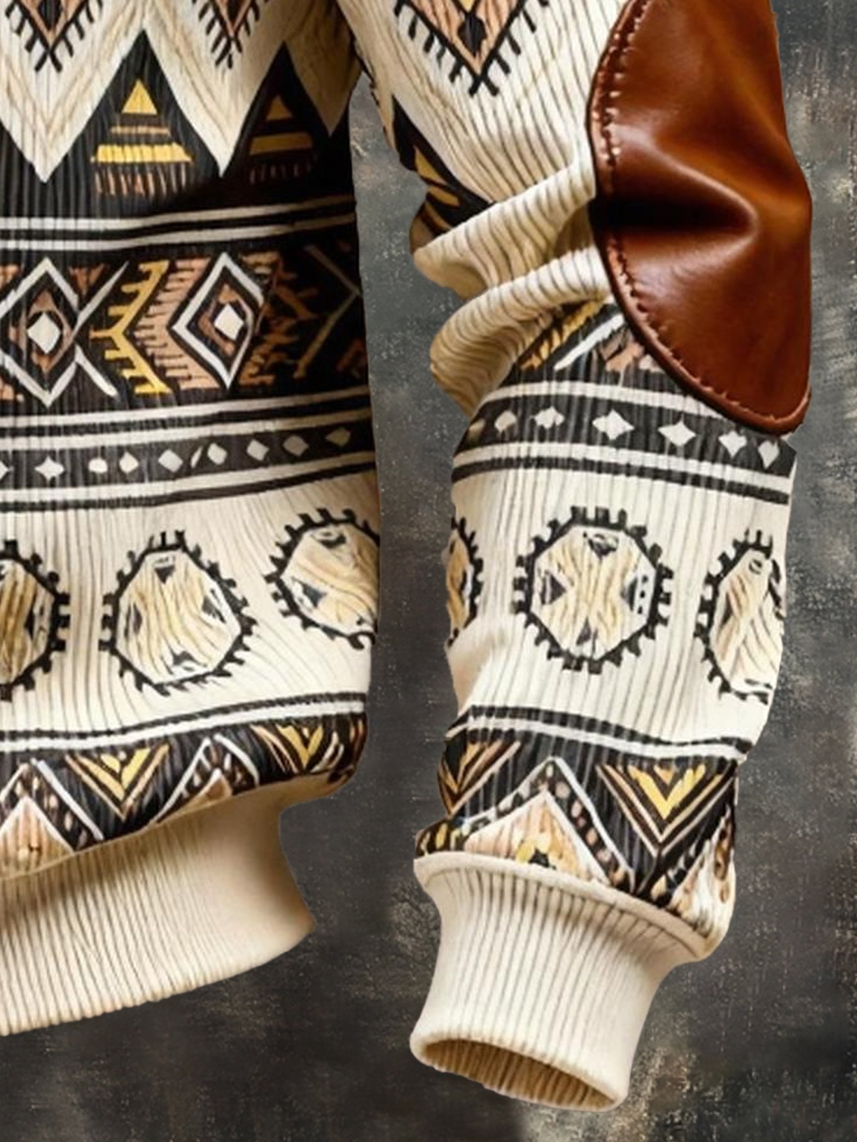 Sudadera vintage Color-Block estampado con cierre con gorrasucha para hombre