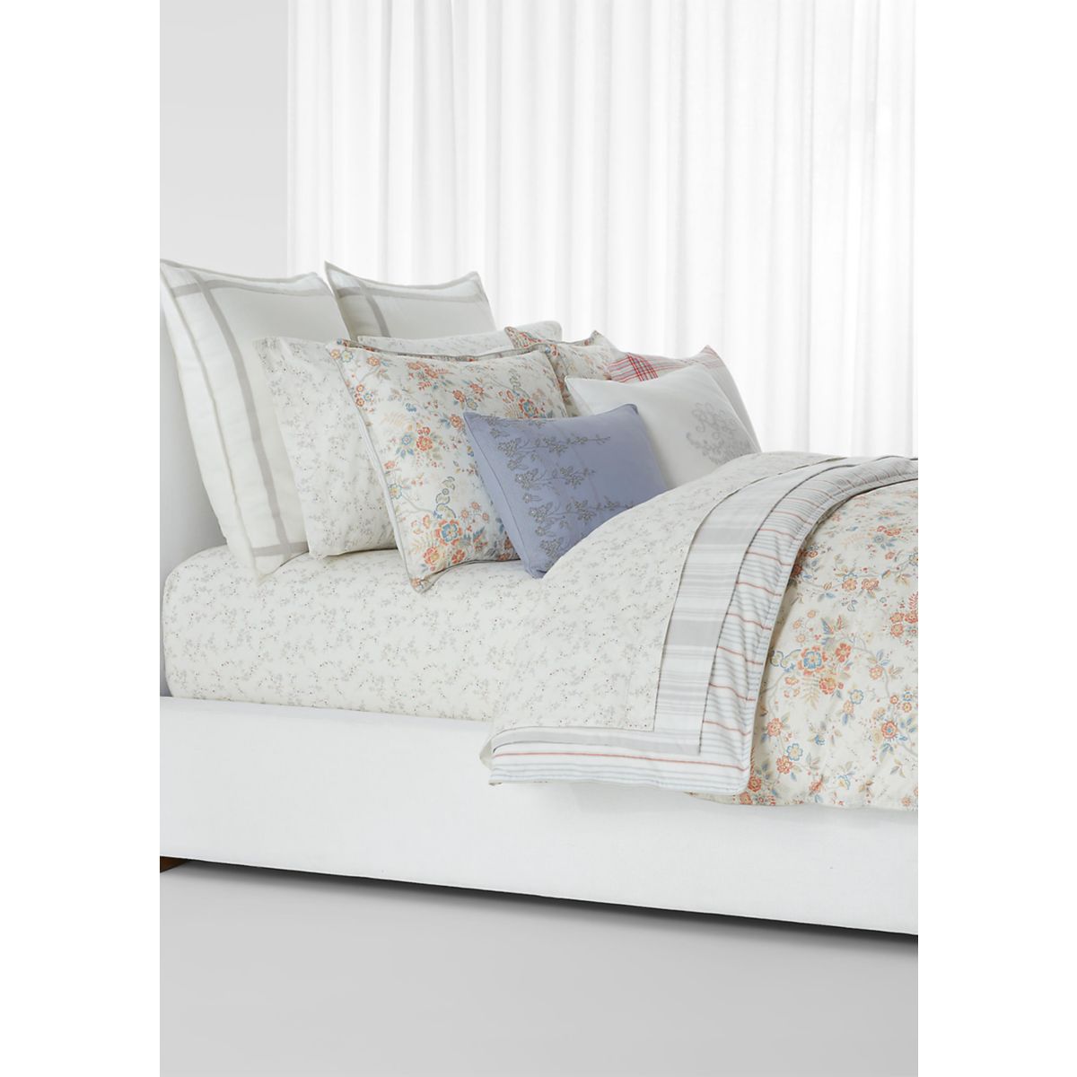 Carolyne Ticking-Stripe Bed Blanket - 3