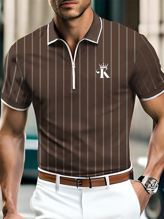 De moda Contrast Color cierre Polo