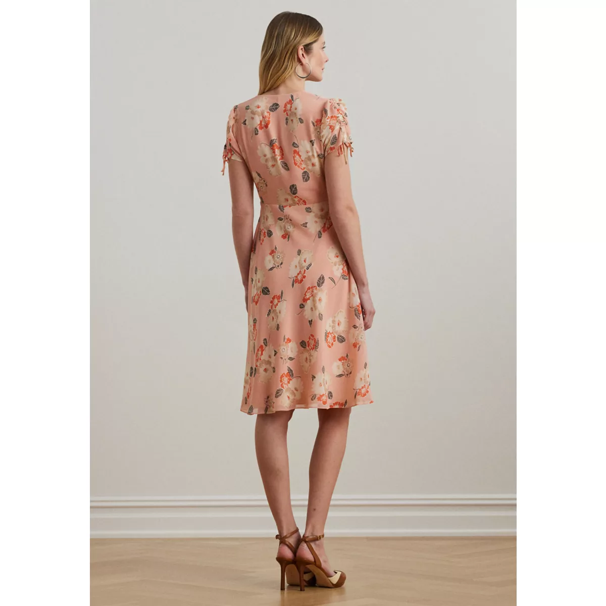Floral Georgette Short Sleeve Dress - 2
