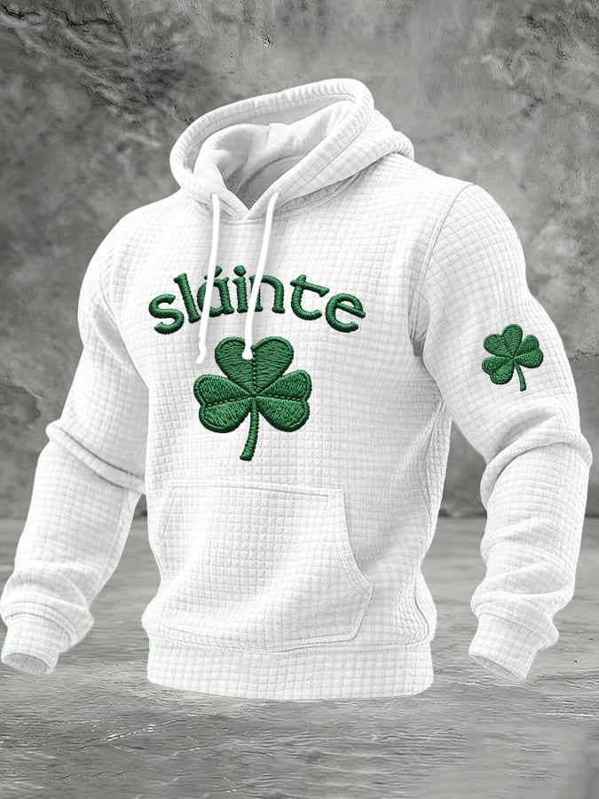 Sudadera St. Patrick estampado Checkered Fabric Hooded para hombre