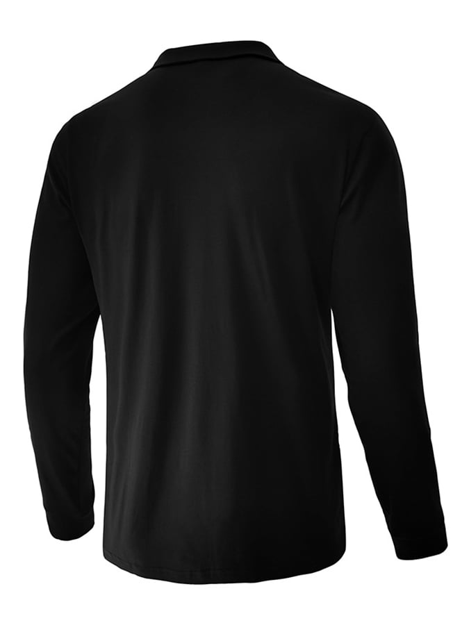 Camisa polo Colorblock cierre de manga larga para hombre