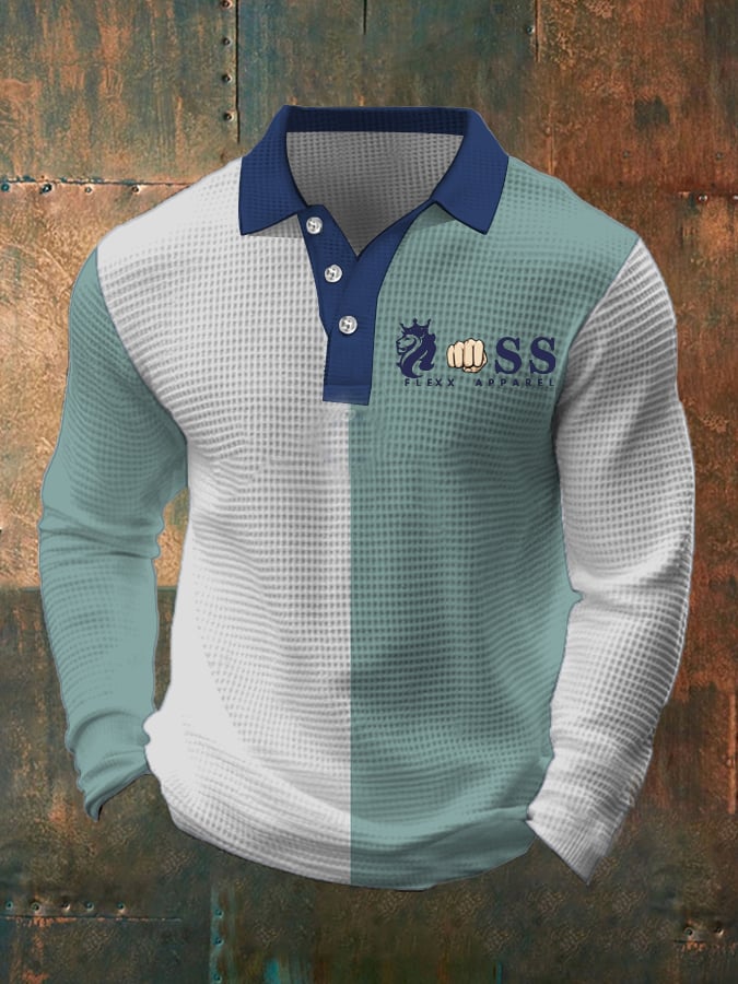 Ejecutivo casual Contrast Waffle Polo Top para hombre
