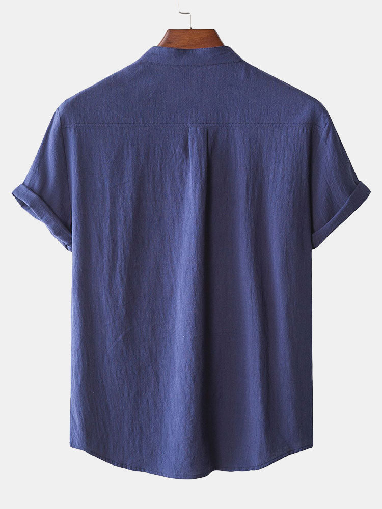 Camisa Henry Collar With Pocket