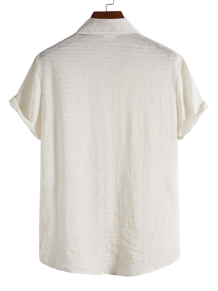Camisa Textured Fabric de manga corta