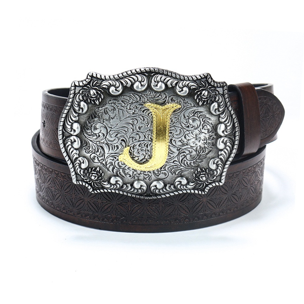 Cinturón 2025 Trendy retro Western mezclilla para hombre