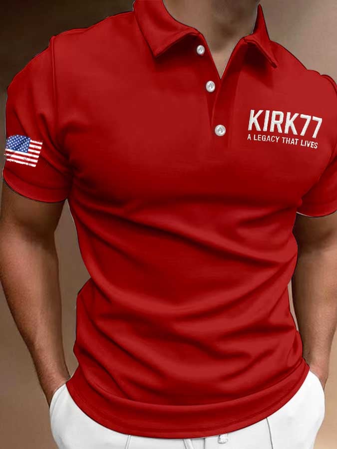 Camisa polo clásico ejecutivo Logo Button de manga corta para hombre