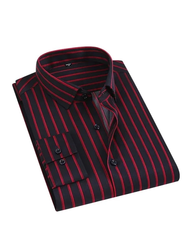 Camisa de lujo ejecutivo a rayas de manga larga para hombre
