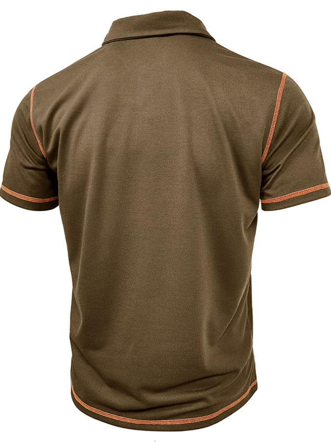 Camisa polo en bloques de coloring Polo cuello de manga corta para hombre