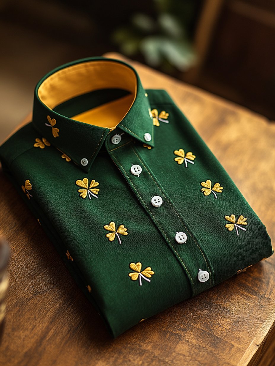 Camisa Trefoil Luxe de manga larga para hombre