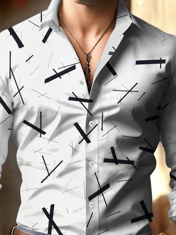 Ejecutivo Style geométrico Princamiseta para hombre