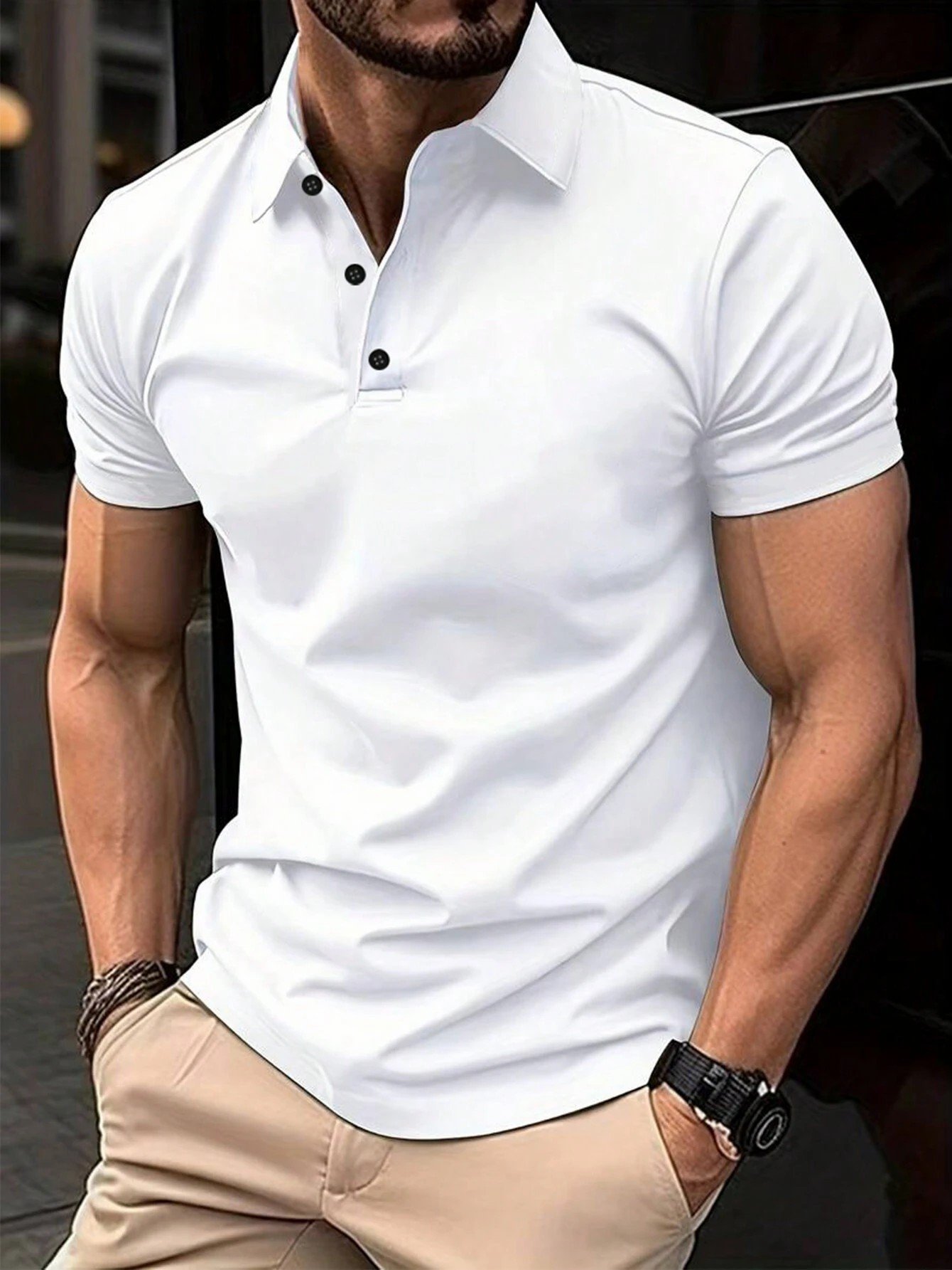 Camisa polo casual para hombre