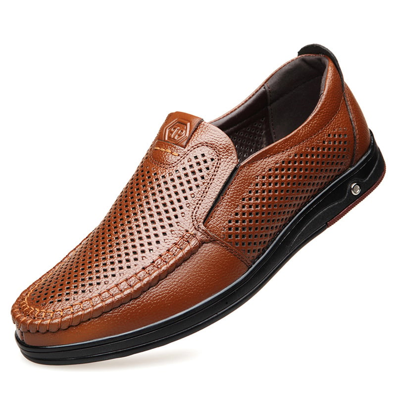 Mocasines Round Toe Hollowed Out ejecutivo Leisure cuero zapatos para hombre