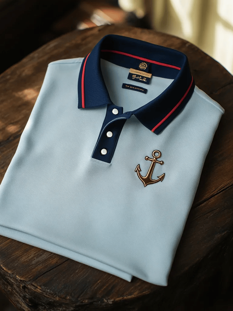 Camisa polo vintage executive style de manga larga para hombre