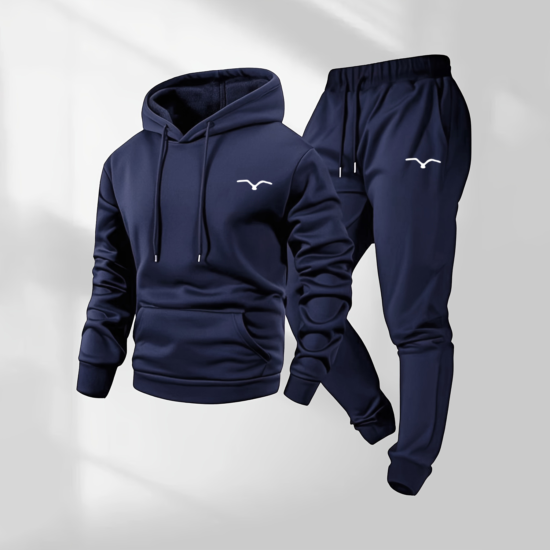Sudadera con capucha Pattern estampado and Drawstring Sweatpantalón Set, Menswear, casual Athletic de manga larga Hooded chaqueta & Trousers for Fall & Winter, Clothing for para uso diario Wear, Sportswear Indoor para exterior, Tracksuit, Athleisure para hombre