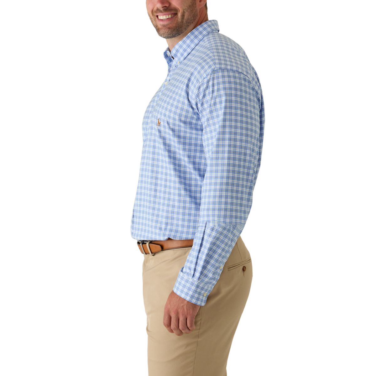 Big & Tall Plaid Performance Oxford Shirt - 4