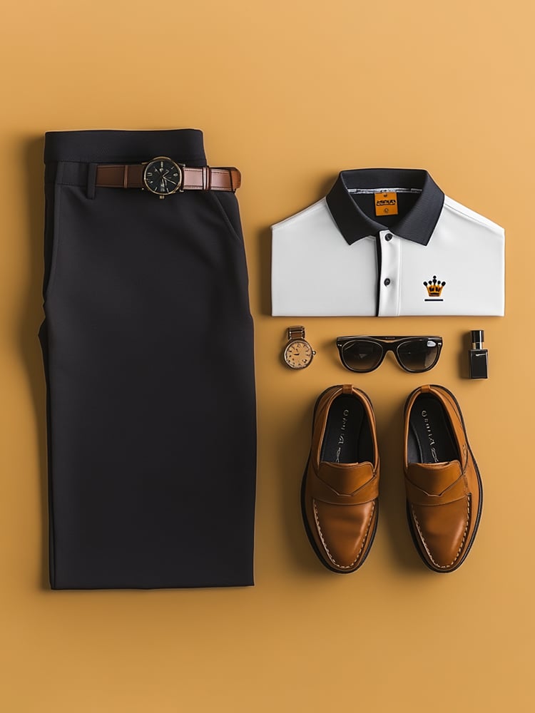 Camisa polo ejecutivo casual Button de manga corta para hombre