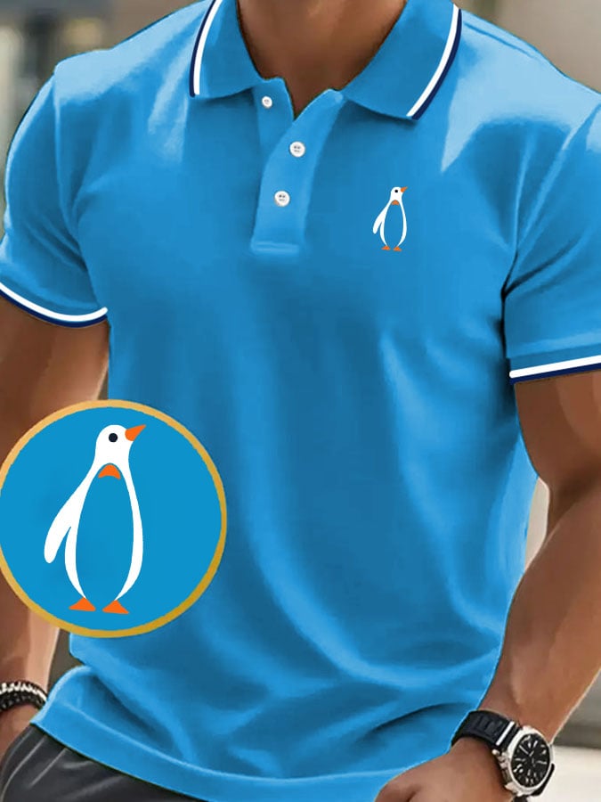 Camisa polo clásico casual with penguin estampado para hombre