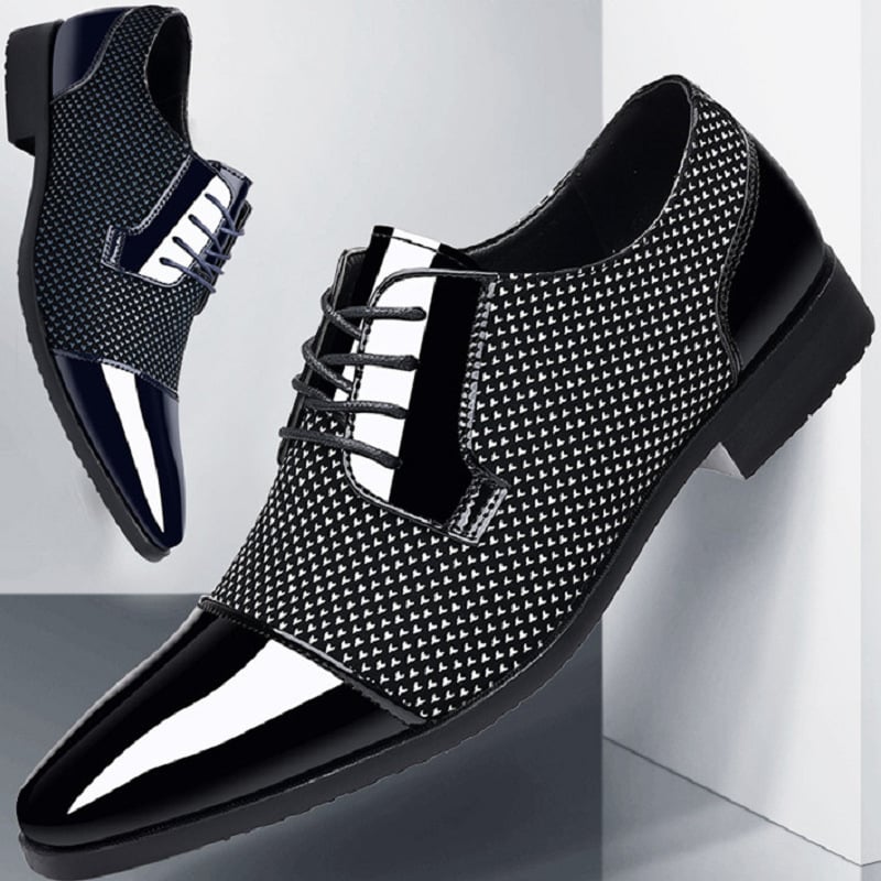 para hombre Versatile Toe Toe Glossy ejecutivo casual Leather zapatos